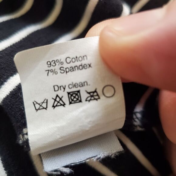 J Crew Paneled Stripe Fit & Flare Striped Mini Dress - size 00 in Black/White. - Picture 14 of 14